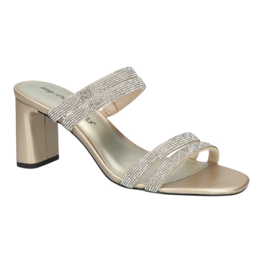 Easy Street Women's Jemma Embellished Block Heel Sandals Champagne Size 7